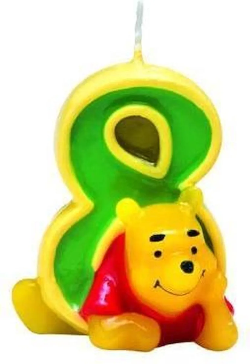 Disney Winnie de Poeh Verjaardagskaars nr. 8 - Verkleedaccessoire - Multicolor