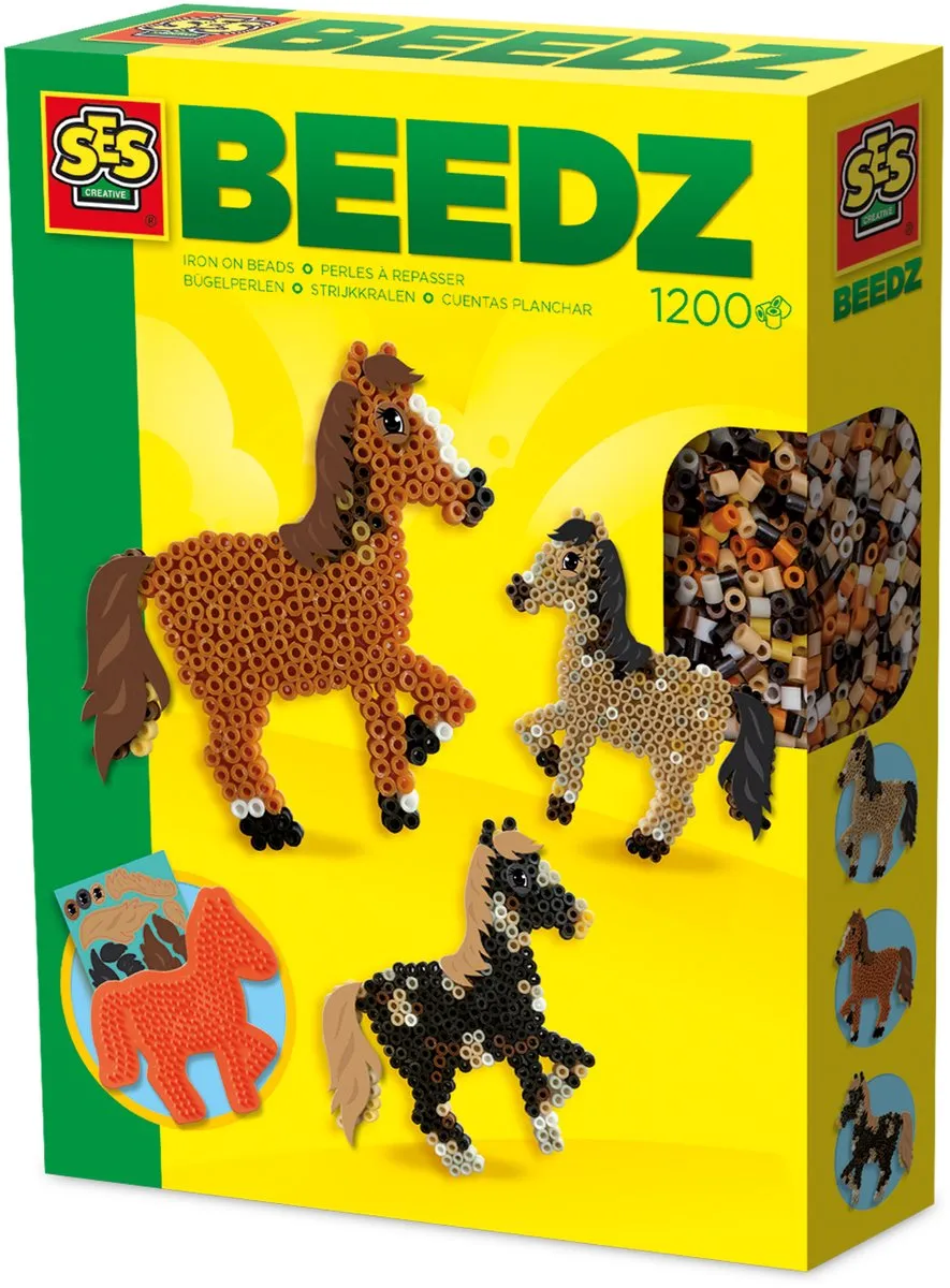SES Creative Beedz Paard Strijkkralen - 1200 Stuks - 5 Kleuren