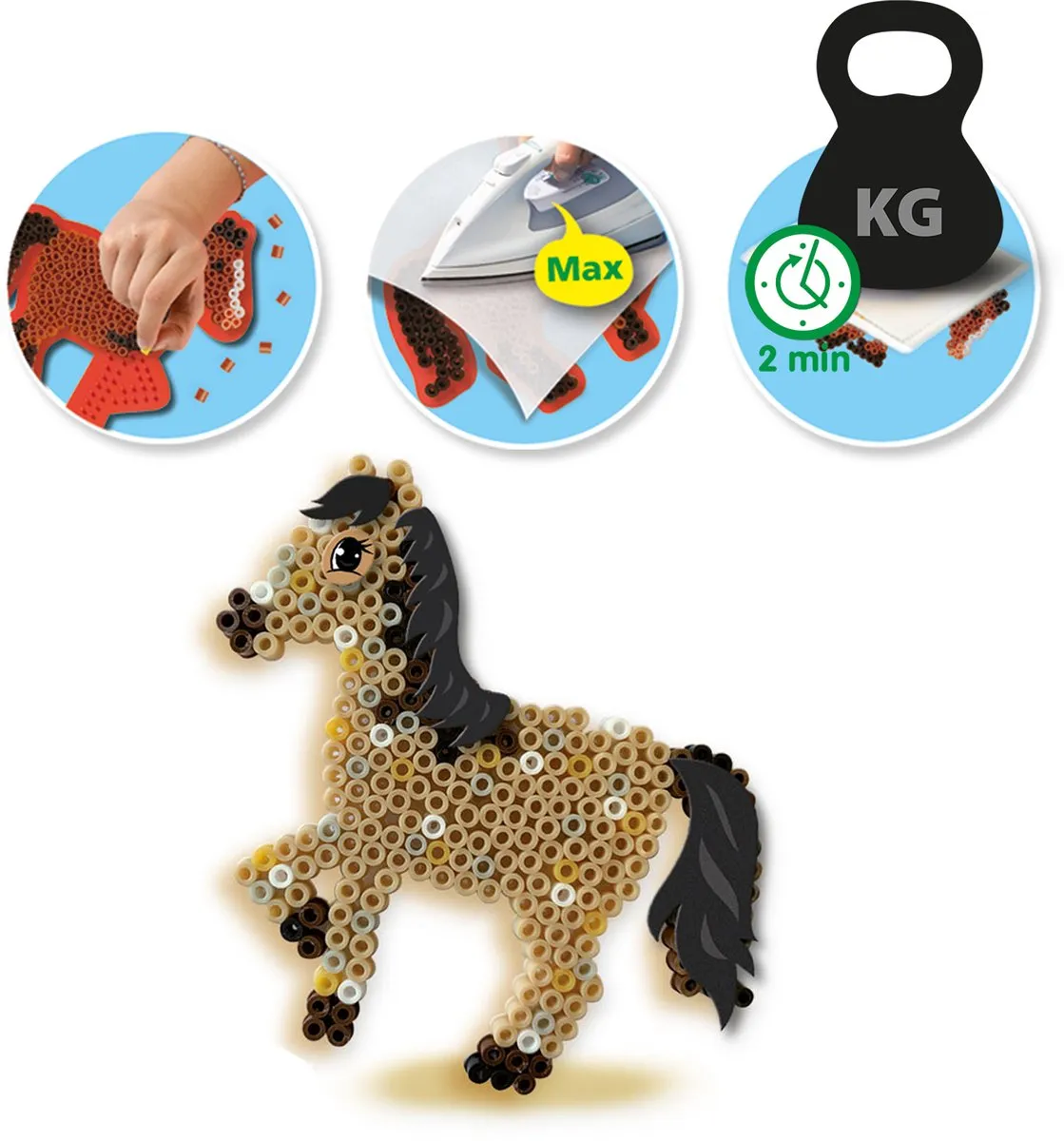 SES Creative Beedz Paard Strijkkralen - 1200 Stuks - 5 Kleuren
