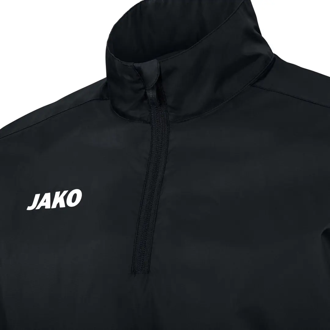 JAKO Rainzip Team Regen Sweater Junior 164 - Zwart