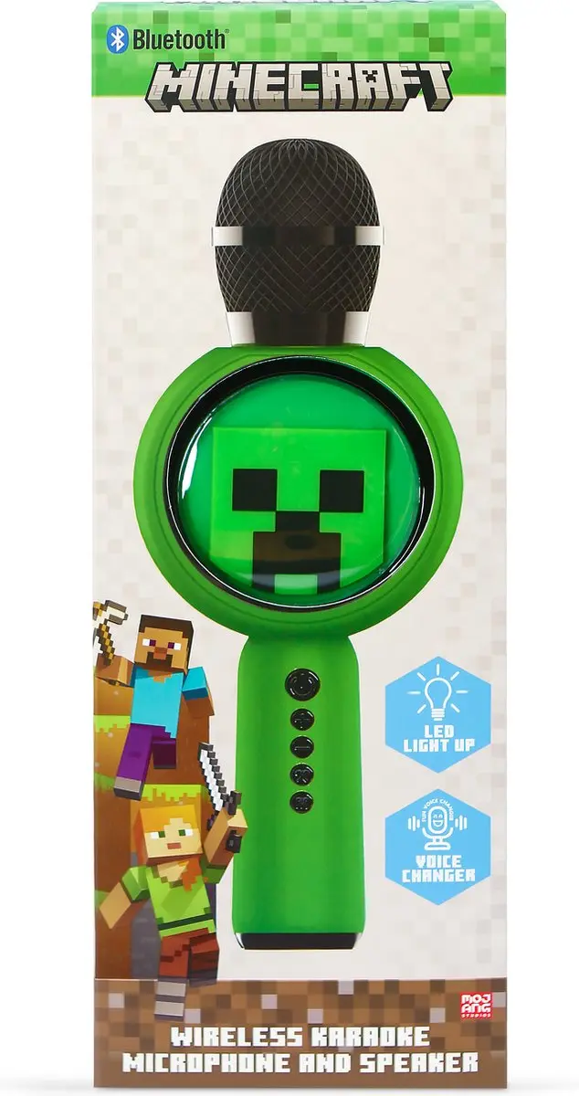 Minecraft Draadloze Karaokemicrofoon - LED Display - Stemvervorming - afbeelding 2 van 6