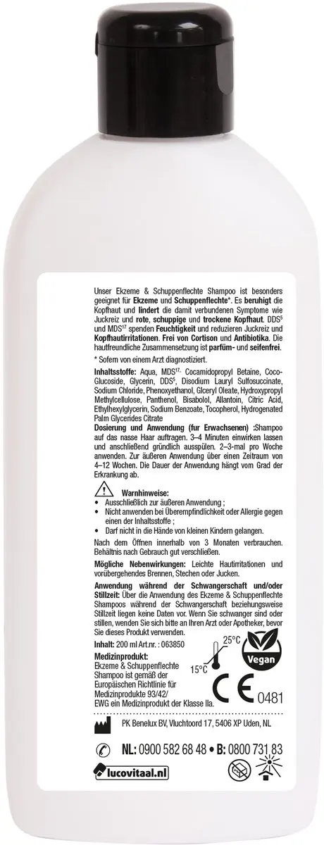 Lucovitaal Eczeem Psoriasis Shampoo 200ml - afbeelding 3 van 4