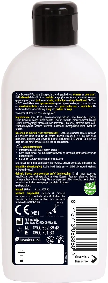 Lucovitaal Eczeem Psoriasis Shampoo 200ml - afbeelding 4 van 4
