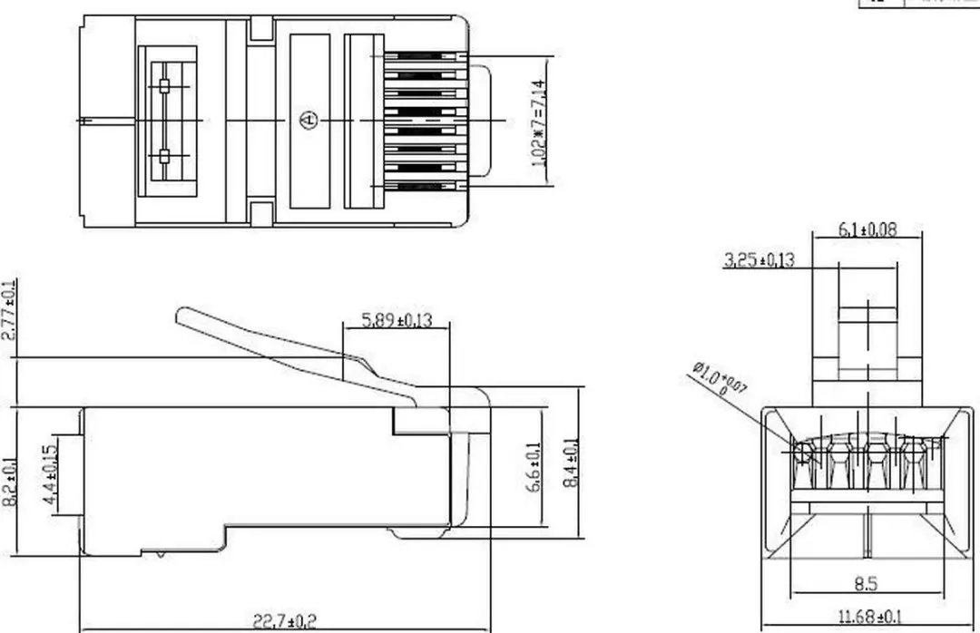 Cablexpert PLUG6SP/10 Afgeschermde RJ45-stekker - 10 Stuks - afbeelding 2 van 4