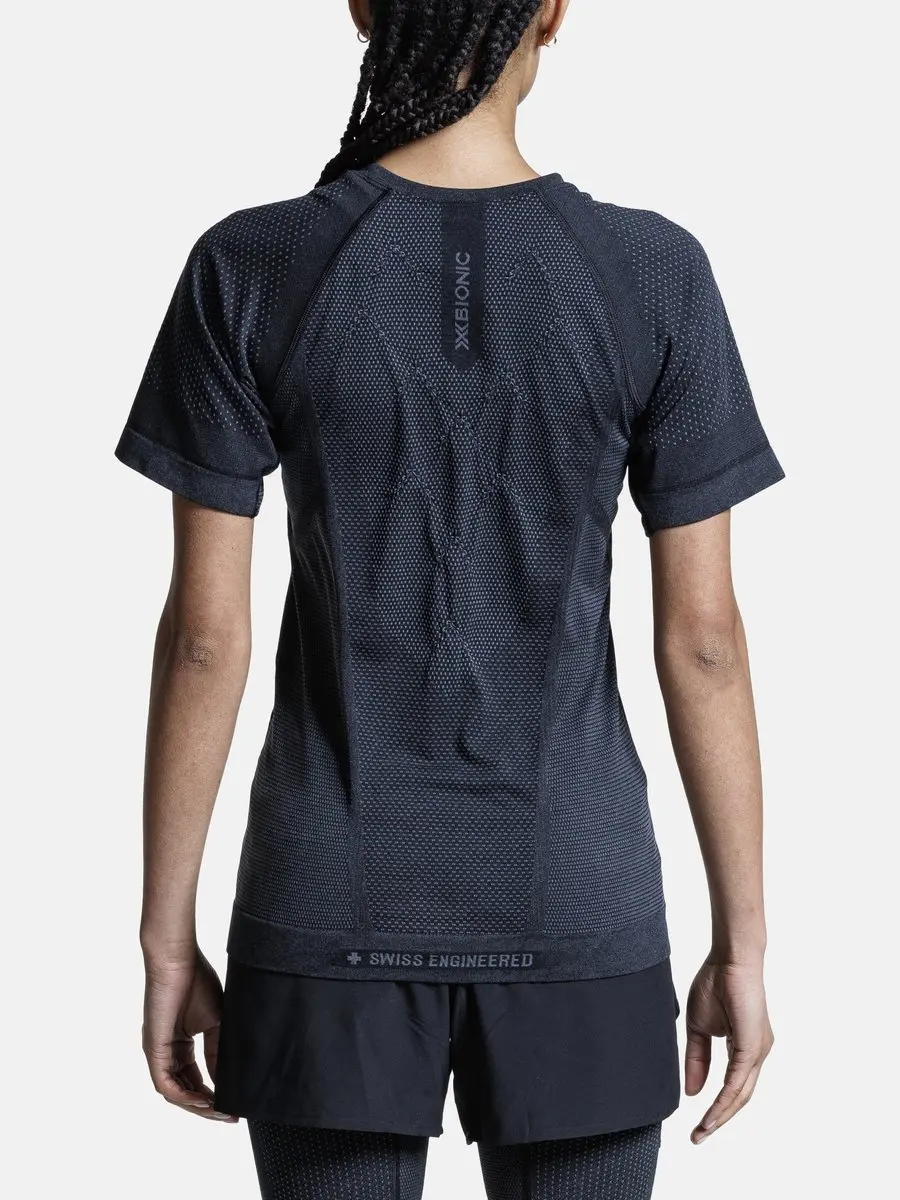 X-Bionic Xceed Hardloopshirt Dames - L - X Zwart/Rhinogrijs