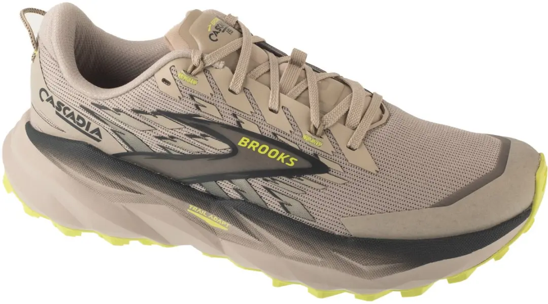 Brooks Cascadia 19, Mannen, Beige, Hardloopschoenen, maat: 40,5