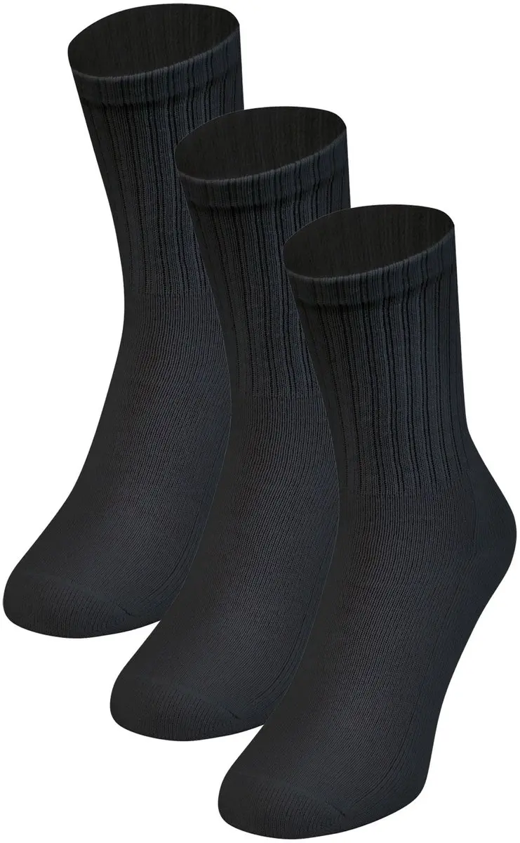 JAKO 3-Pack Sok Lang 35-38 - Zwart