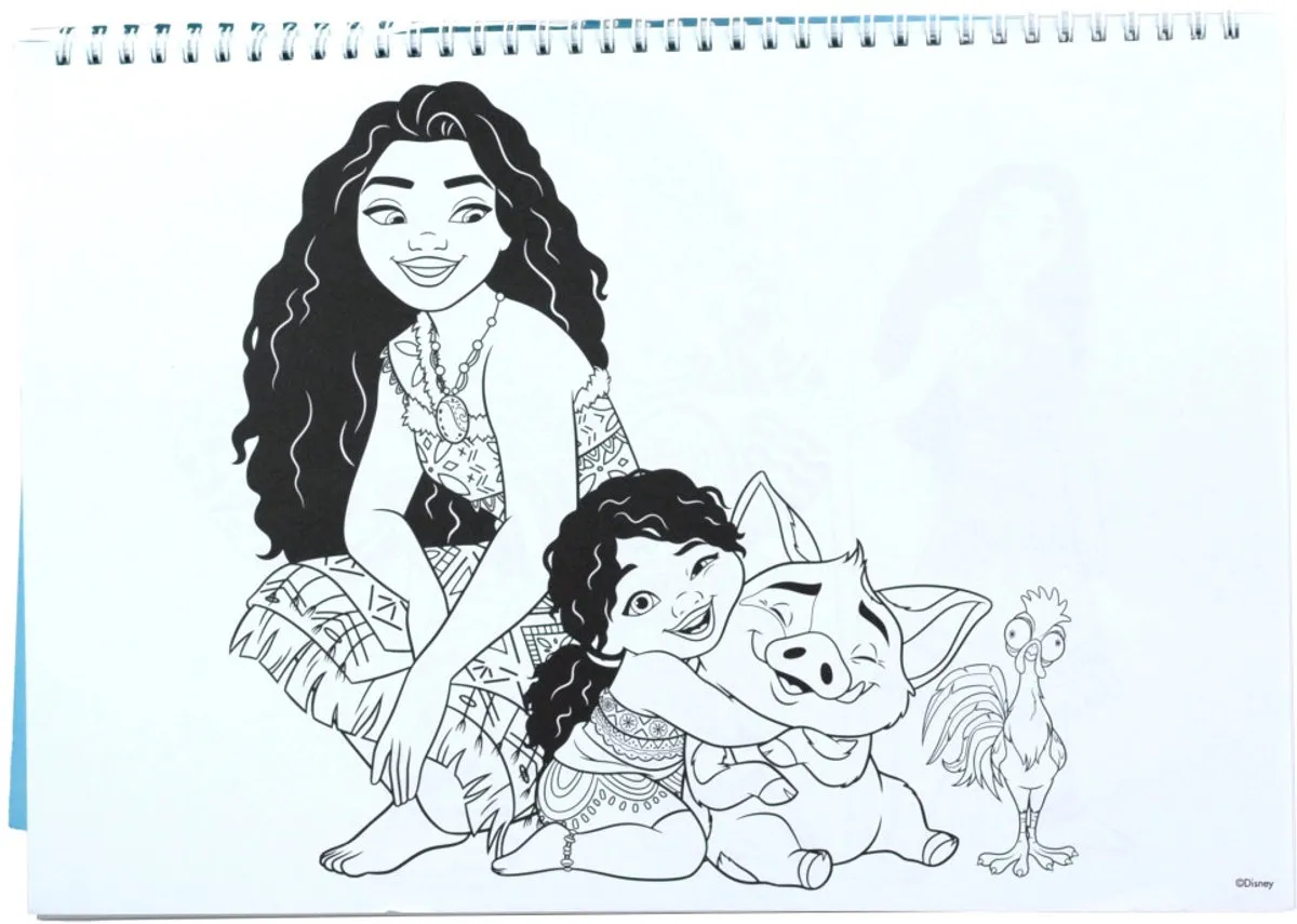 Disney Vaiana Together Again Spiraalschetsboek - 40 Vellen - Multicolor