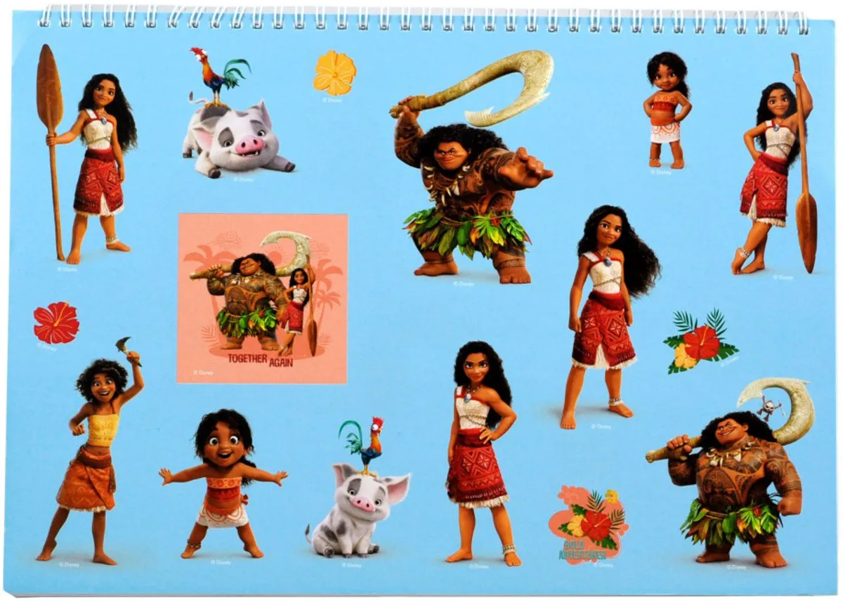 Disney Vaiana Together Again Spiraalschetsboek - 40 Vellen - Multicolor