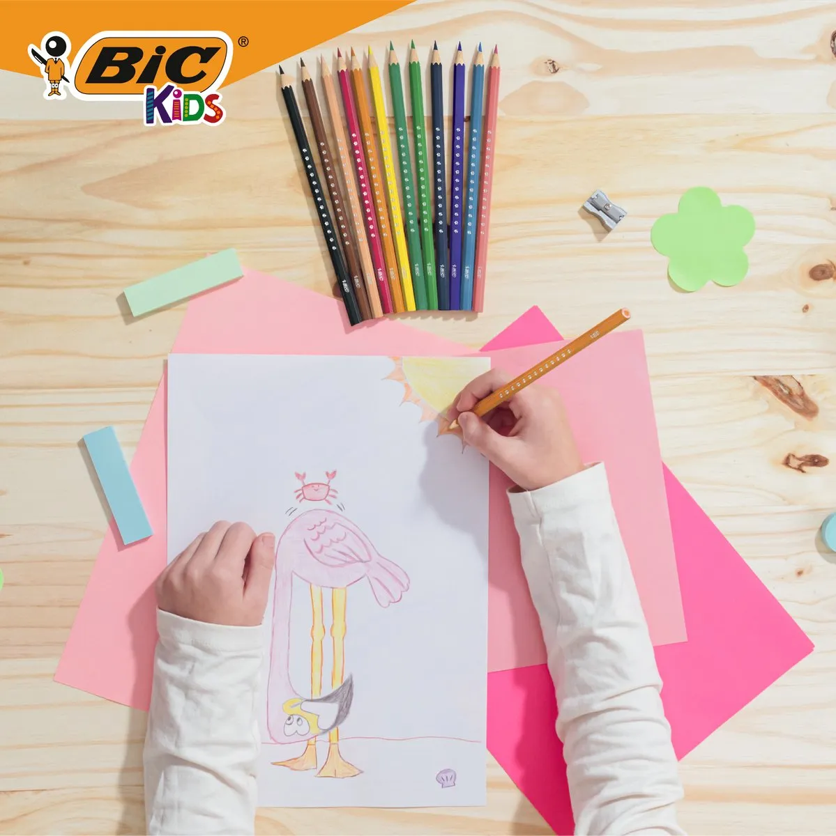 BIC Kids Kleurpotloden - Kleurpotloden - Kinderen - Verschillende Kleuren - Potlood - 24 Stuks