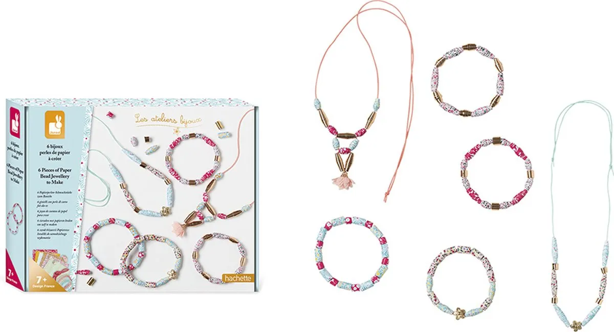 Janod Atelier Bijoux Sieraden maken - Meerkleurig - 6 Kleuren