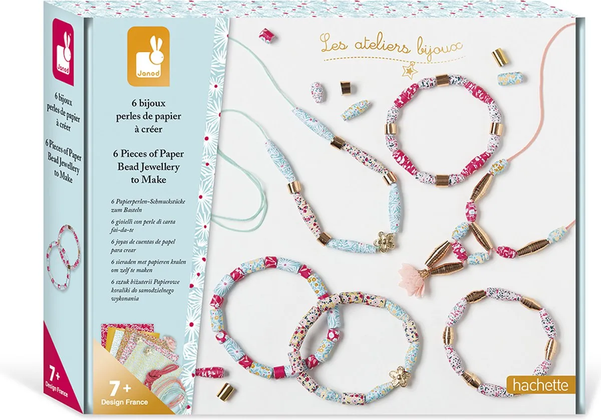 Janod Atelier Bijoux Sieraden maken - Meerkleurig - 6 Kleuren