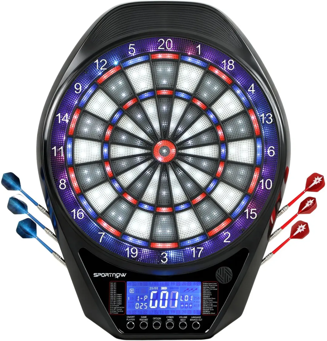 SPORTNOW-Elektronisch Dartbord-PP-60,5x45,5x3,6cm-Zwart