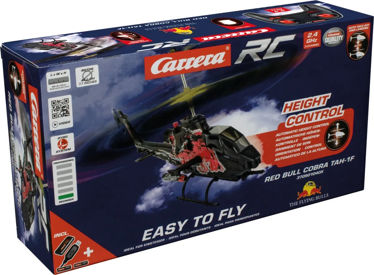 Carrera RC Red Bull Cobra TAH-1F Helikopter 2,4GHz - Rood - afbeelding 6 van 6