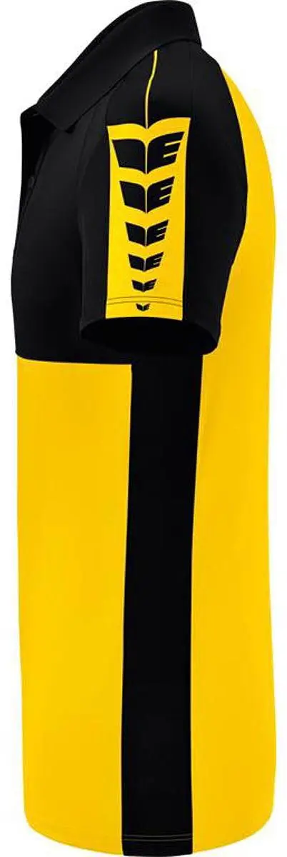 Erima Six Wings Polo Heren - Zwart/Geel 3XL