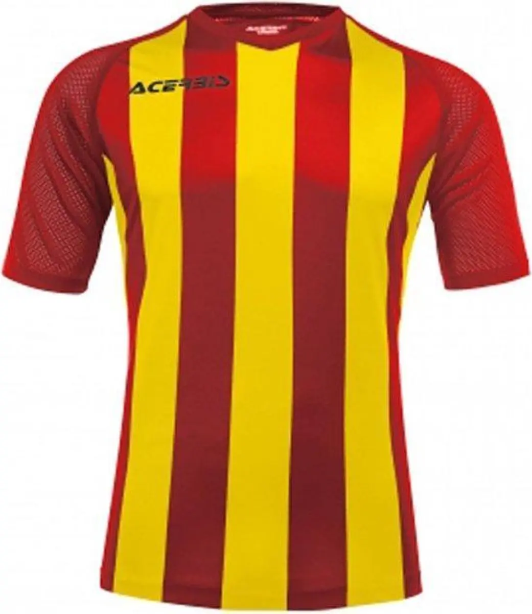 Acerbis Sports JOHAN STRIPED S/SL JERSEY (Sportshirt) RED/YELLOW 5XS height JR: