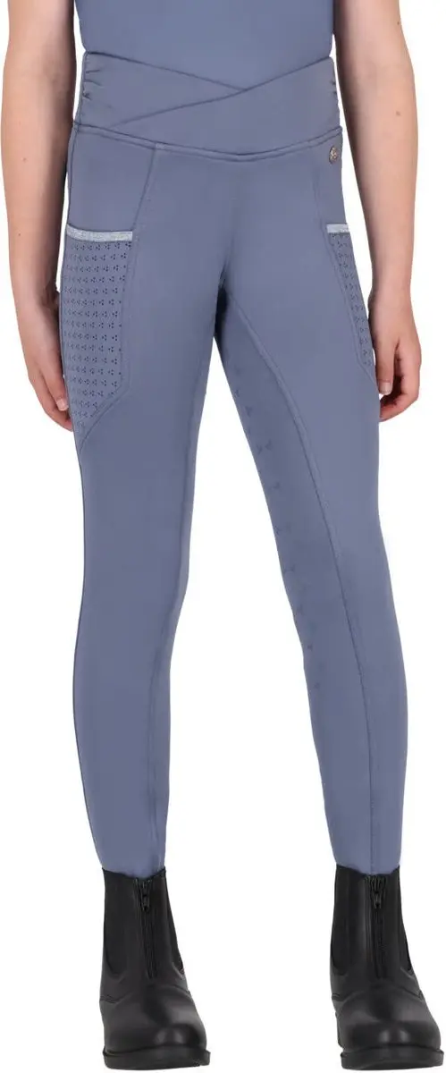 Qhp Paardrijlegging Qhp Aubree Full Grip Kids Lichtblauw