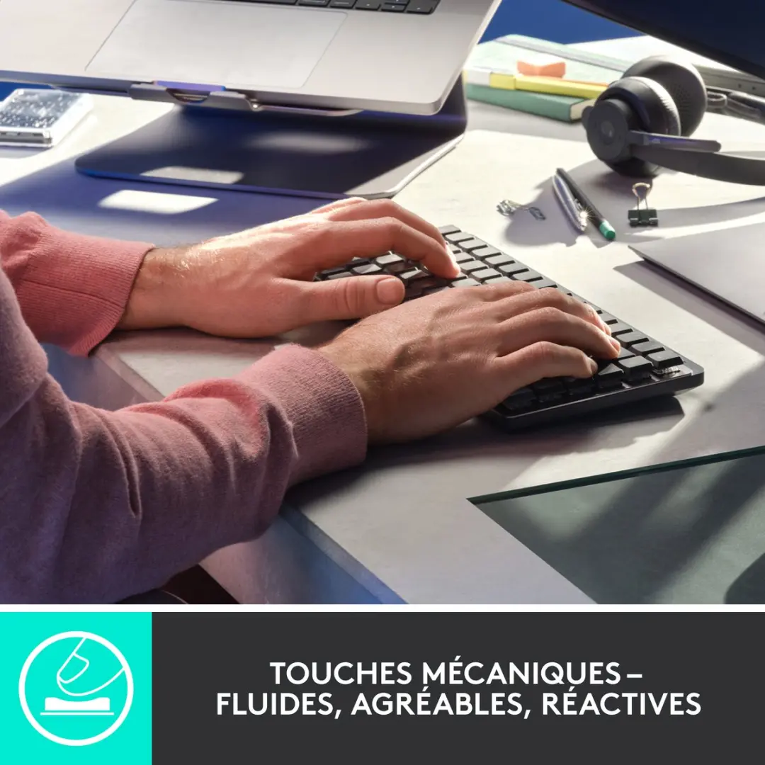 Logitech MX Mechanical Mini Toetsenbord - FR AZERTY - Grijs - afbeelding 6 van 6