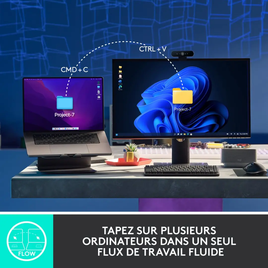 Logitech MX Mechanical Mini Toetsenbord - FR AZERTY - Grijs - afbeelding 5 van 6