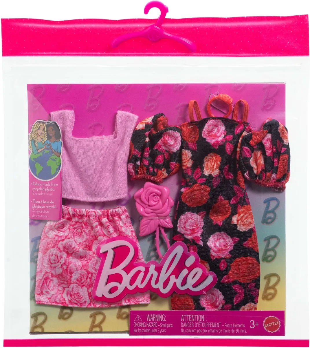 Barbie HYV03 Kleding Outfit - Bloemenjurk Roze