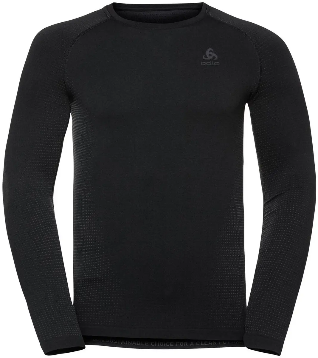 ODLO Bl Top Crew Neck L/S Performance Warm Eco Thermoshirt - S - Zwart/Grijs