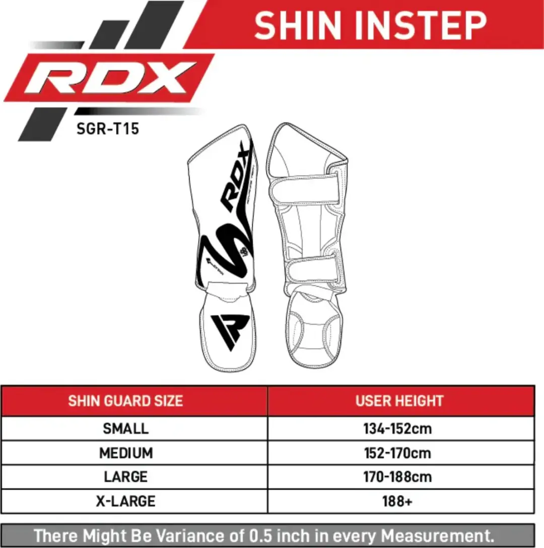 RDX Sports T15 Shin Instep Beschermers - XL - Matzwart - afbeelding 6 van 6