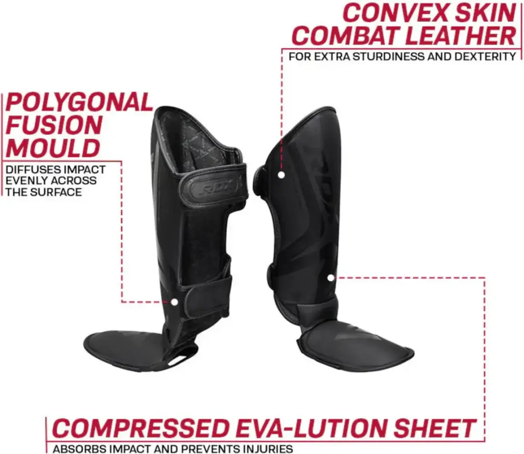 RDX Sports T15 Shin Instep Beschermers - XL - Matzwart