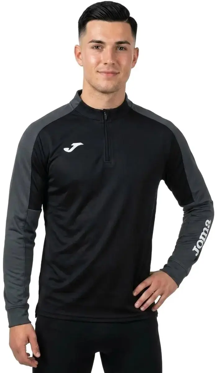 Joma Eco Championship Sweatshirt - Halve Rits - L - Zwart