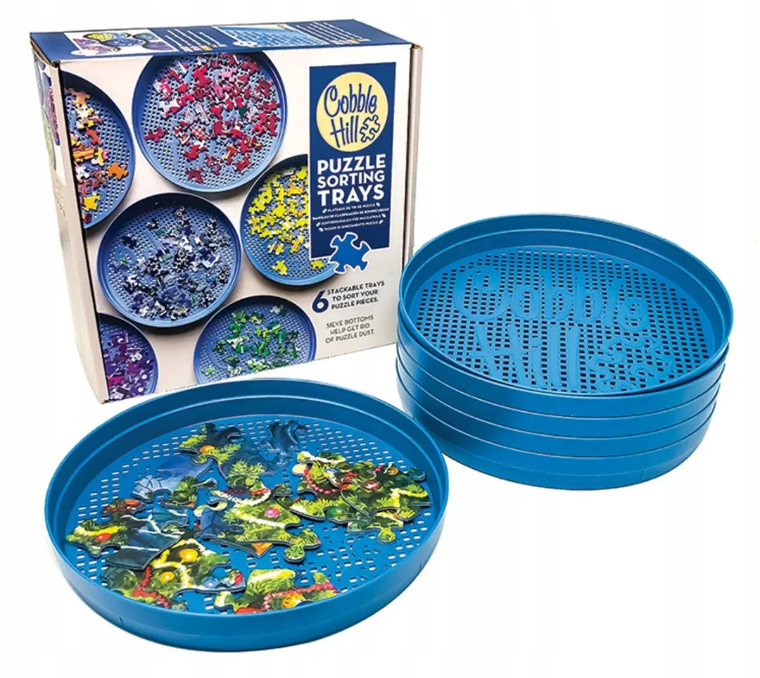 Cobble Hill Puzzelsorteerbakken 20cm - Blauw - 6 Stuks - afbeelding 4 van 6