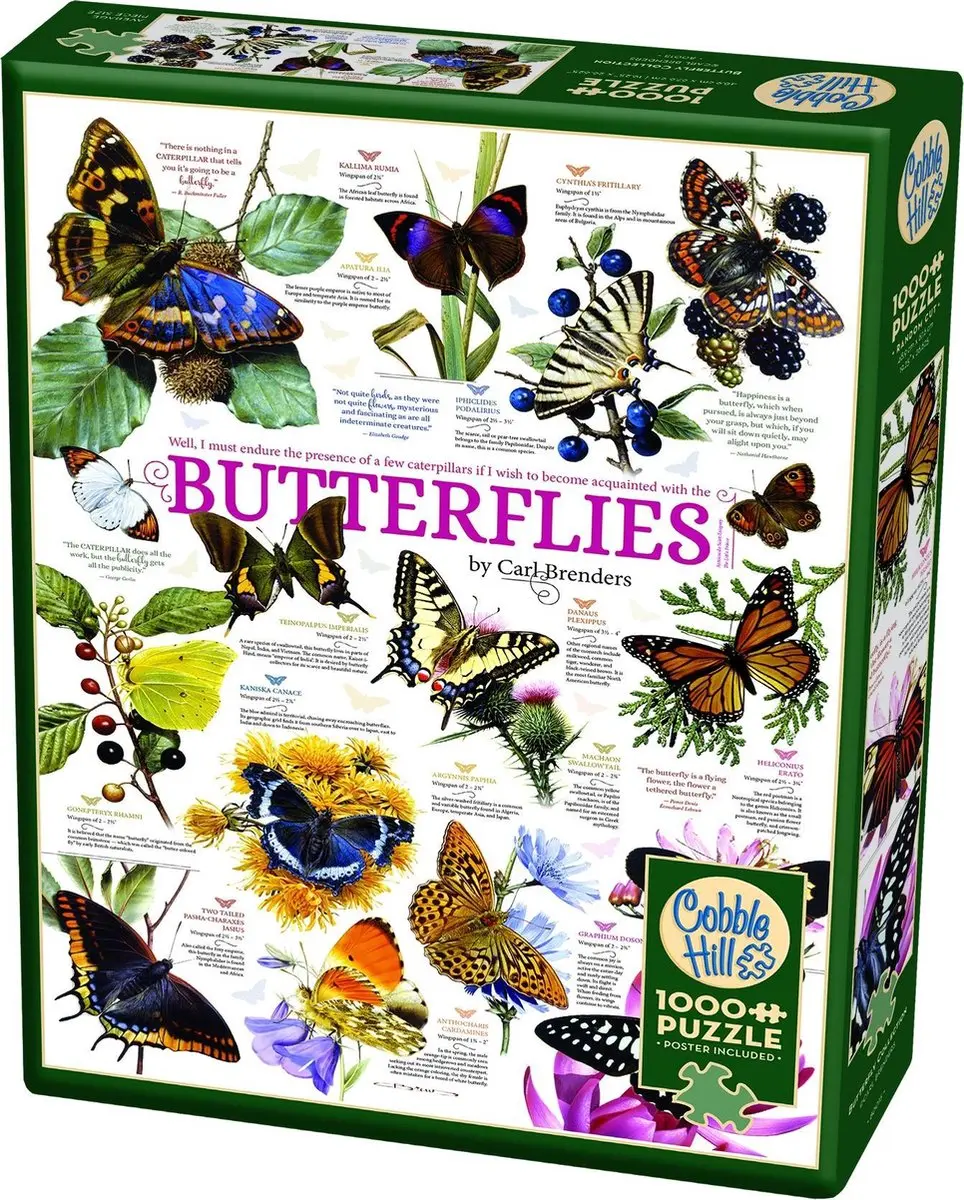 Cobble Hill Butterfly Collection Puzzel 1000 Stuks - Meerkleurig