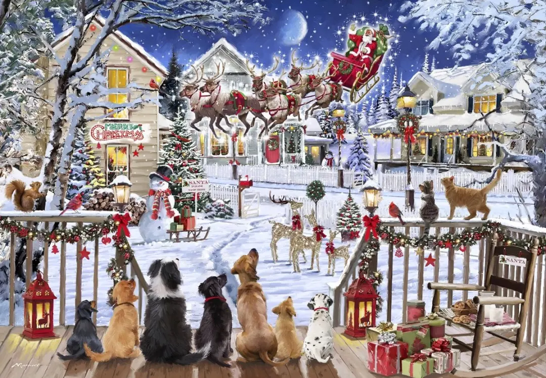 Bluebird Puzzle legpuzzel Pets on Porch