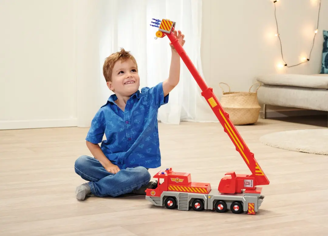 Simba Brandweerman Sam Sam Kraan 2-in-1 Speelgoedvoertuig - Rood - afbeelding 5 van 6