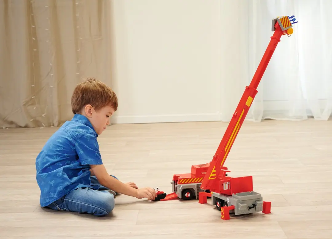 Simba Brandweerman Sam Sam Kraan 2-in-1 Speelgoedvoertuig - Rood - afbeelding 6 van 6