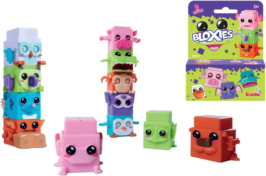Simba Bloxies Wave 1 Verzamelfiguren - 2 Stuks - 7 Kleuren - afbeelding 2 van 6