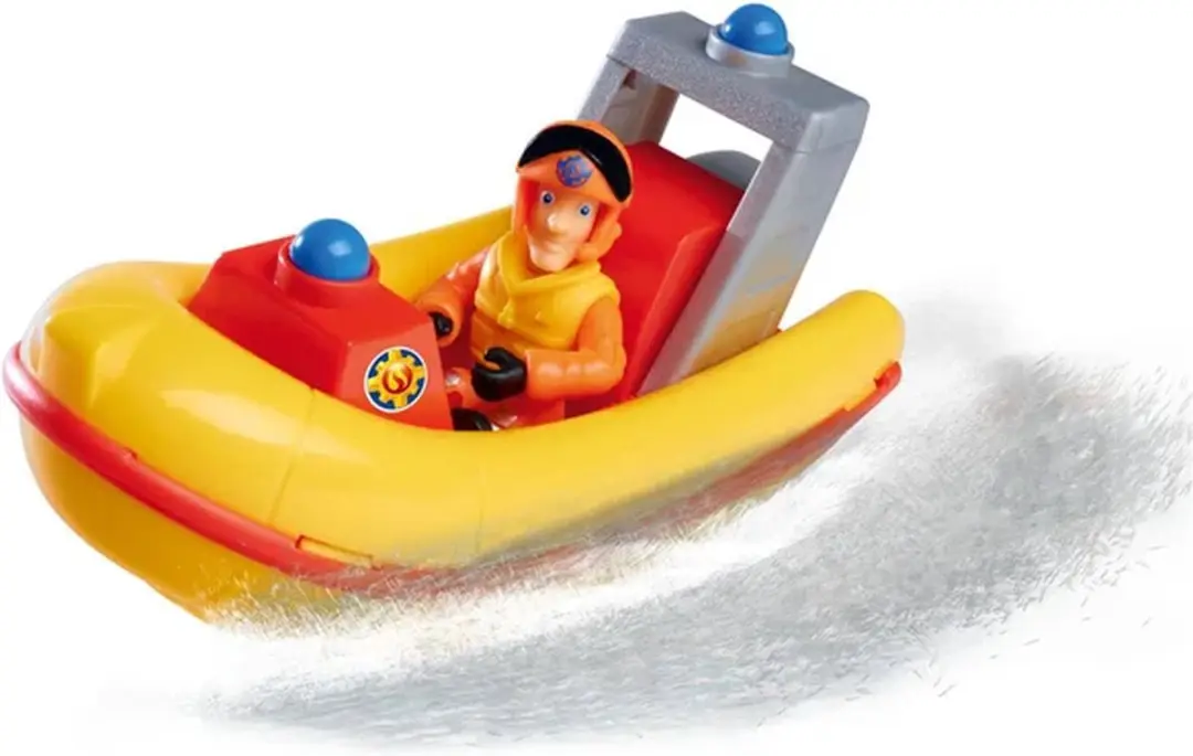 Simba Brandweerman Sam Reddingsboot 17cm - Elvis Figuur - Rood - afbeelding 6 van 6