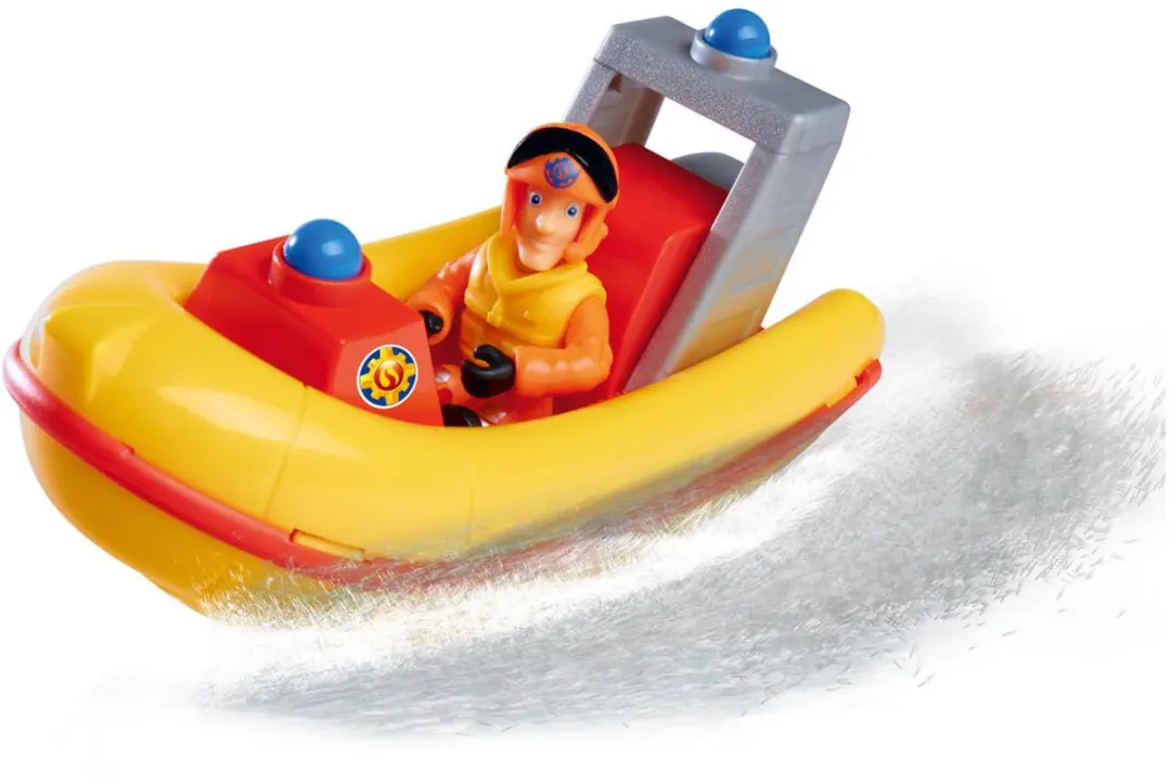 Simba Brandweerman Sam Reddingsboot 17cm - Elvis Figuur - Rood - afbeelding 2 van 6