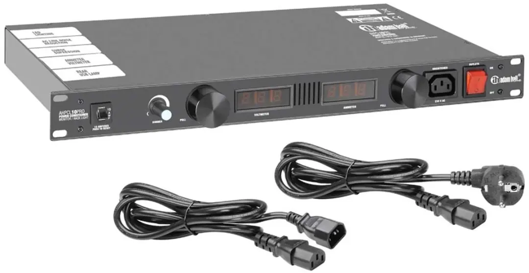 Adam Hall PCL 10 PRO Power Conditioner 19" - Volt-/Ampèremeter