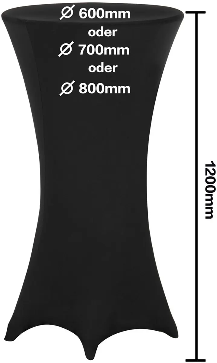 Deuba Statafel Tafelhoes - Zwart Ø70cm