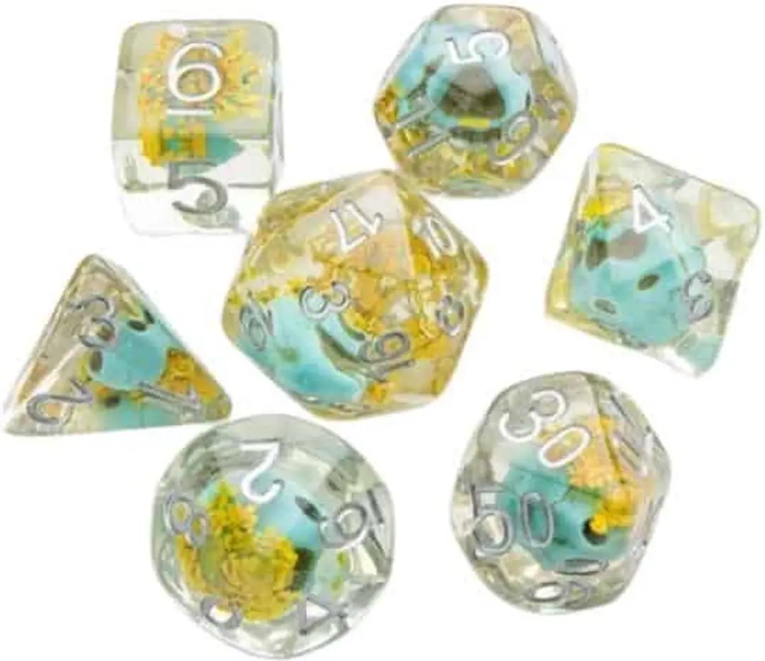 Gamegenic Embraced Green Skull RPG Set - 7 Stuks - Doorzichtig