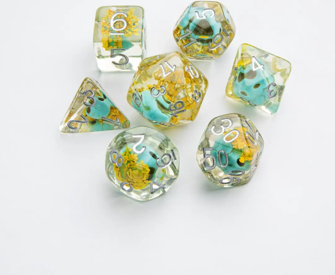 Gamegenic Embraced Green Skull RPG Set - 7 Stuks - Doorzichtig