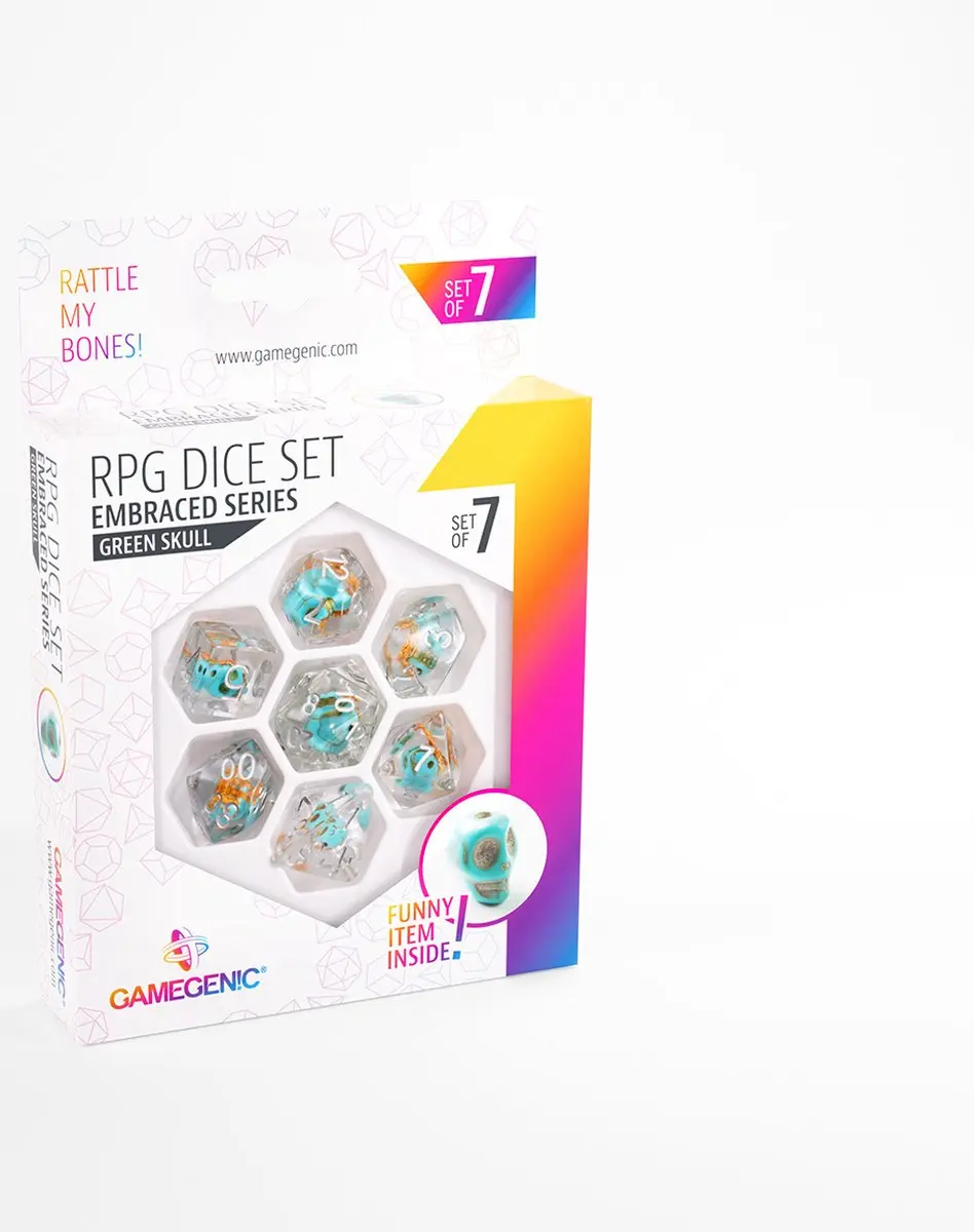 Gamegenic Embraced Green Skull RPG Set