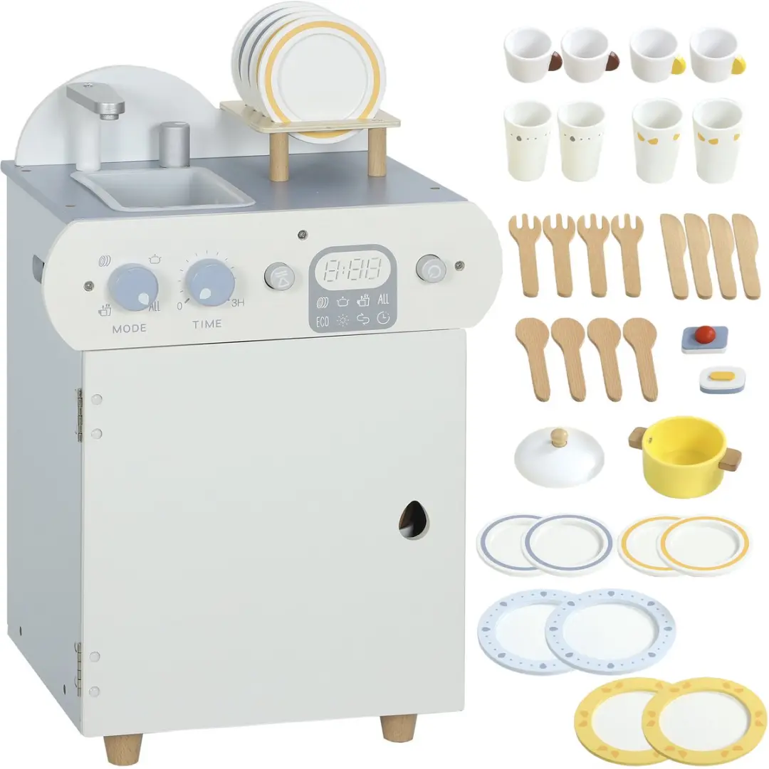 AIYAPLAY Speelkeukenset voor kinderen MDF, grenenhout 36L x 26B x 52H cm Blauw