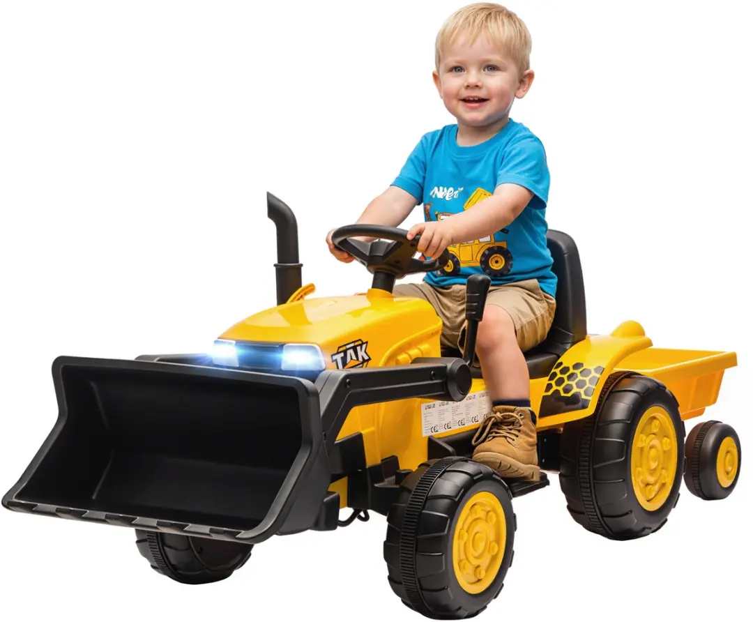 Aiyaplay Electric Ride-on Construction Car-Kunststof, Staal-146L x 58B x 58,5H c