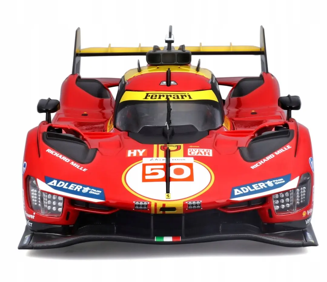 Bburago Ferrari 499P #50 1:18 - 24h Le Mans 2024 - Geel/Rood - afbeelding 4 van 6