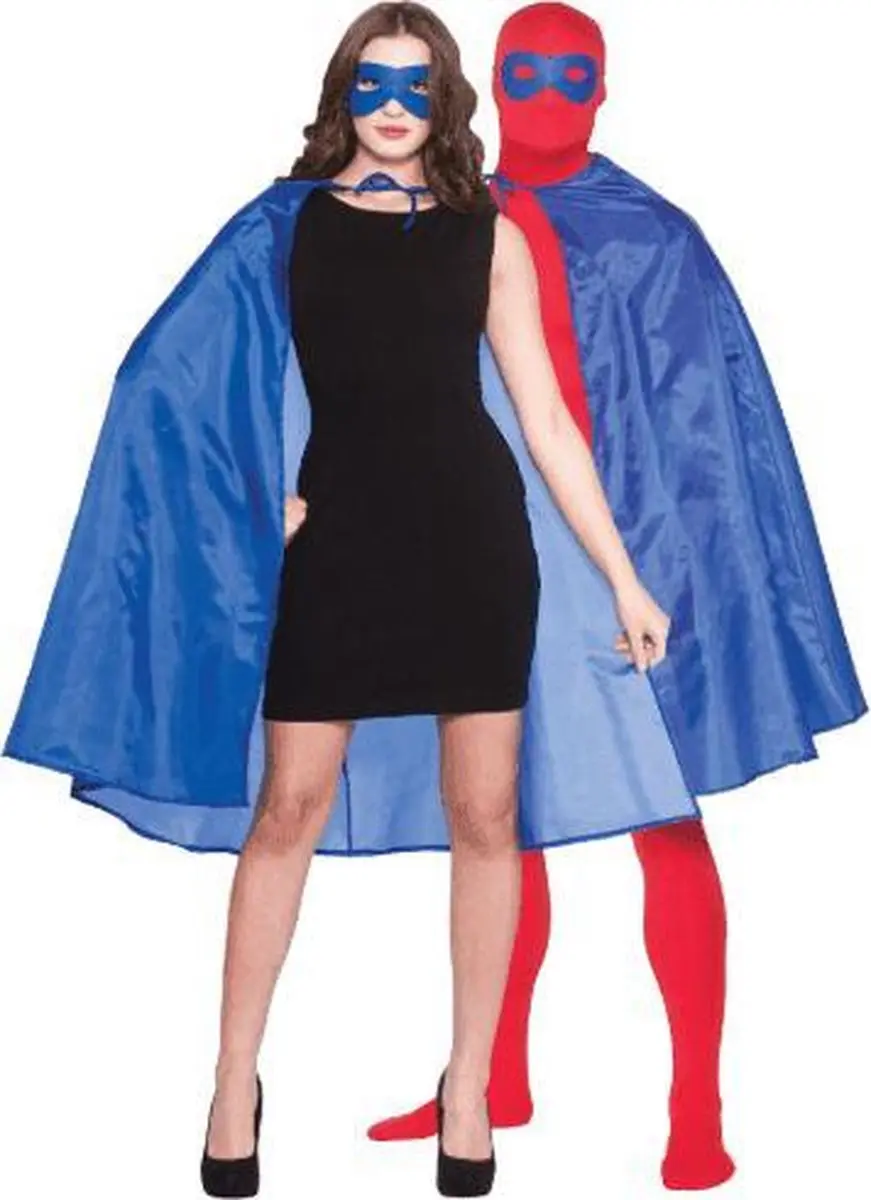 Super Hero Cape met masker in blauw