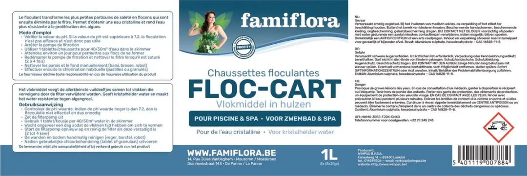 Famiflora Floc-Cart Vlokmiddel Kousjes 1kg - 40 Stuks