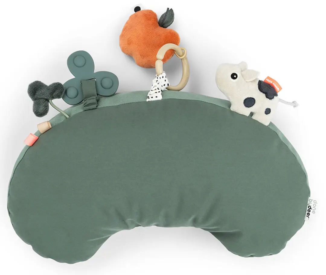 Done by Deer Tummy Time Activiteitenkussen Tiny Farm Green