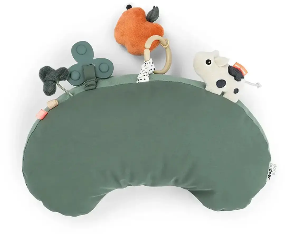 Done By Deer Tummy Time Activiteitenkussen Tiny Farm - Groen - afbeelding 2 van 6