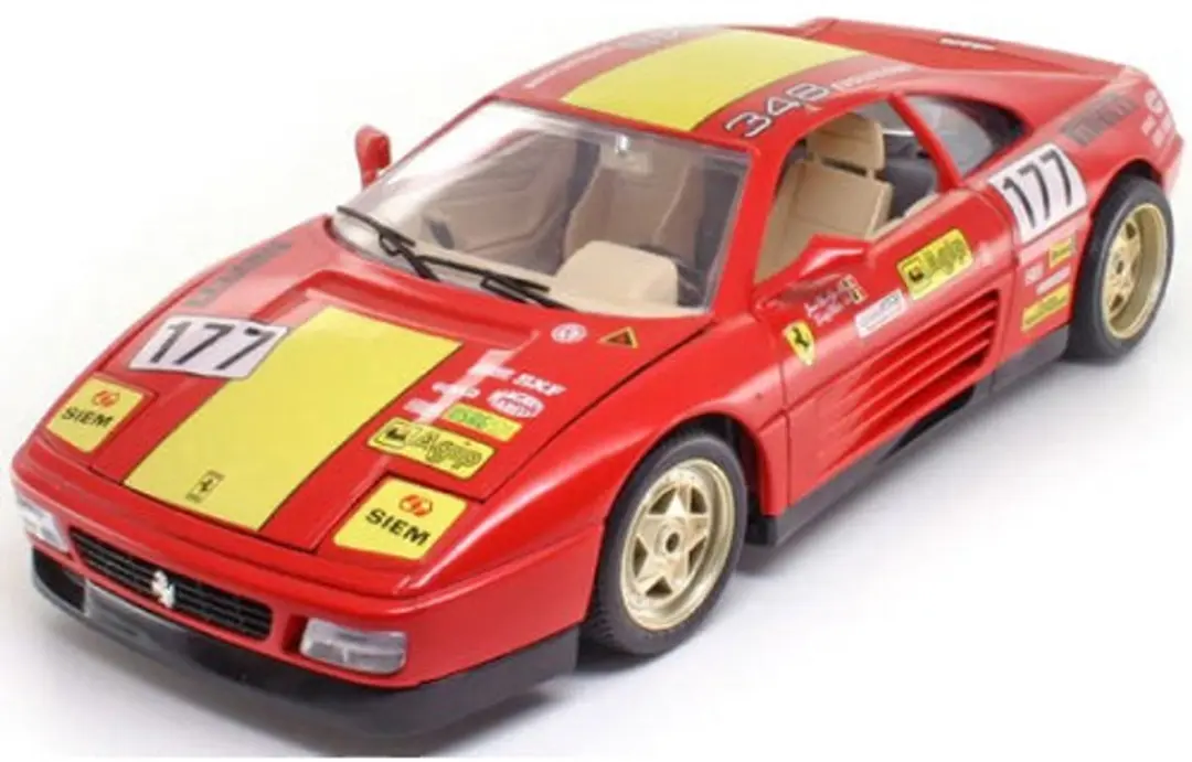 Ferrari 348tb Evoluzione 1991 (rood) (30 cm) 1/18 Bburago