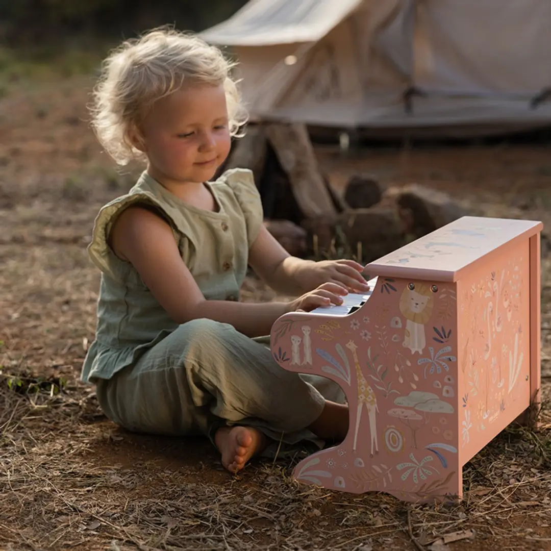Little Dutch Houten Piano Roze FSC - Safari Friends